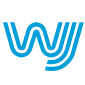Stylized blue letter 'W' logo